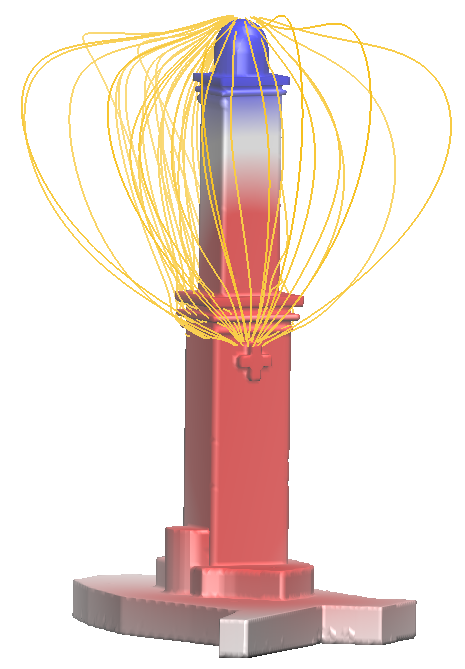 Molecular-style image of the Genoese lighthouse "Lanterna"